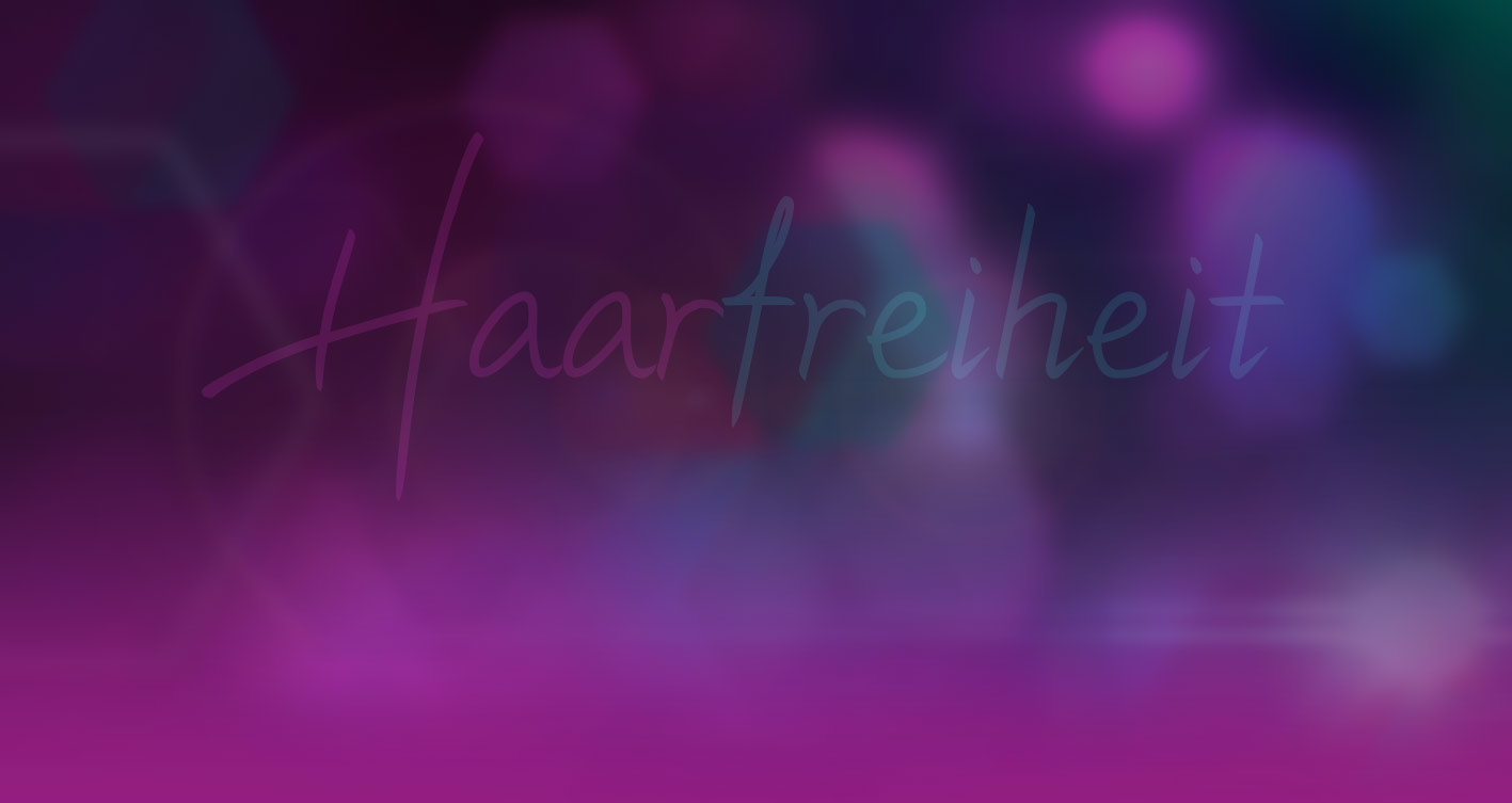 background lilac colored with the Haarfreiheit Logo