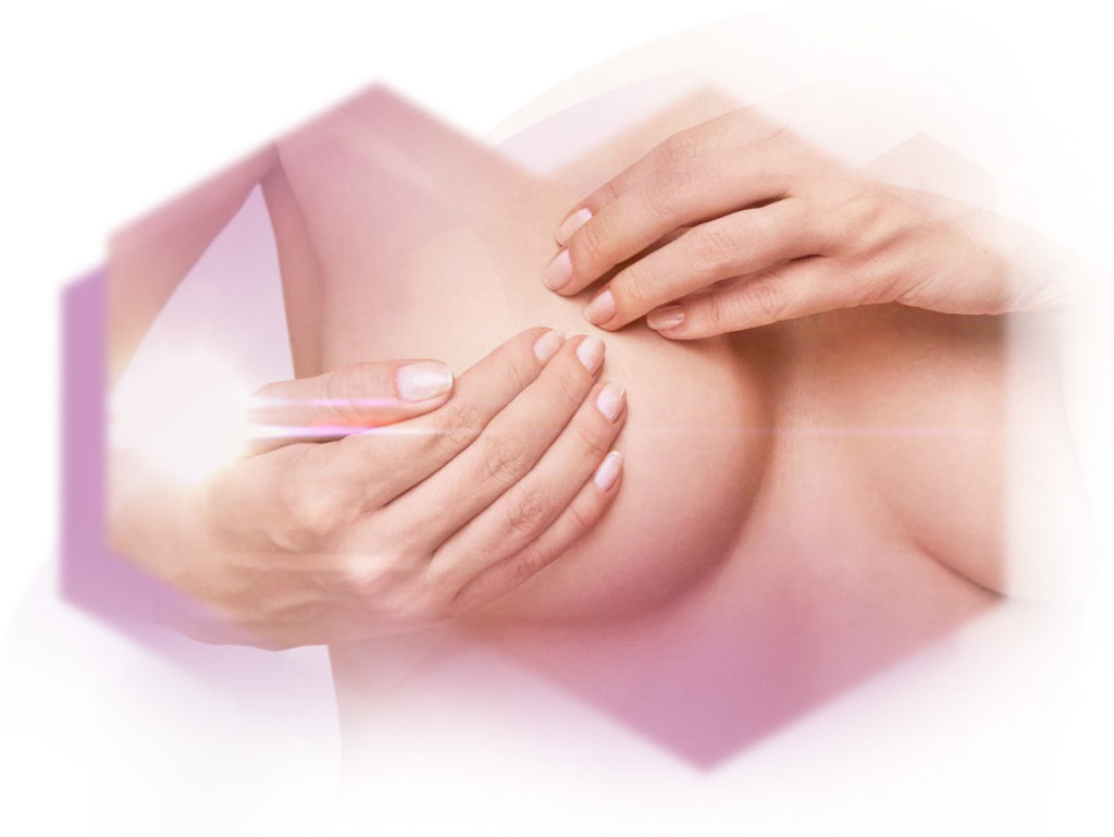 Photo woman holding Breast hairless