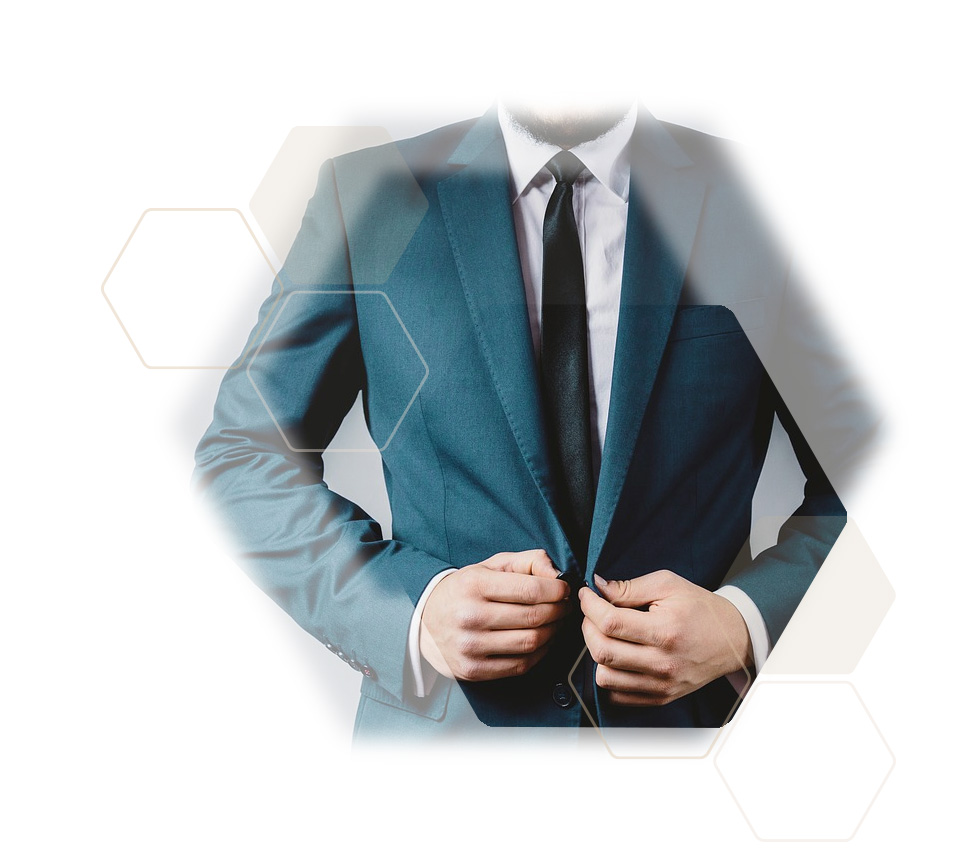 Photo business man clean look with hairless hands