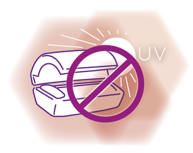 Grafik Stop Sonnenbank und UV-Strahlung