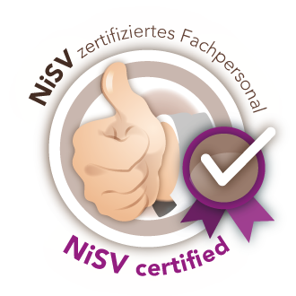 NiSV Logo Zertifikat dauerhafte Haarentfernung Frankfurt Fachpersonal