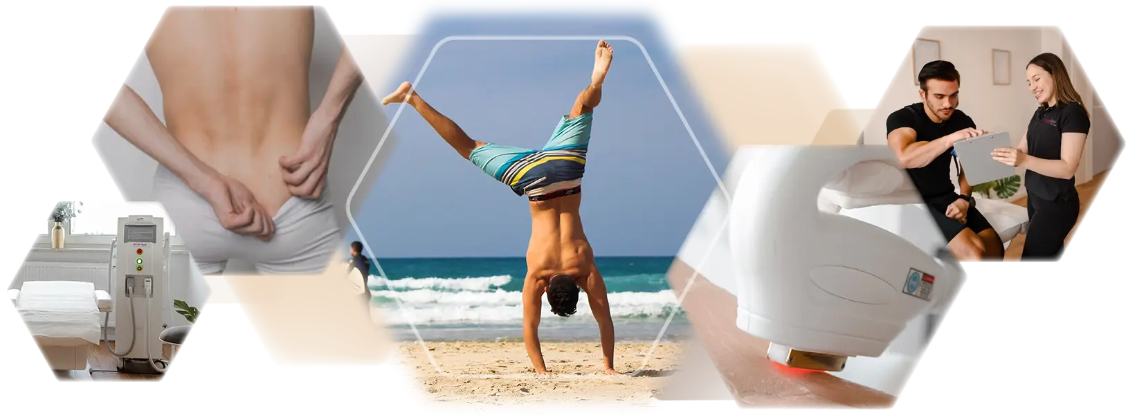 Man lower back coccyx treatment roasting photos freedom and security from fistula