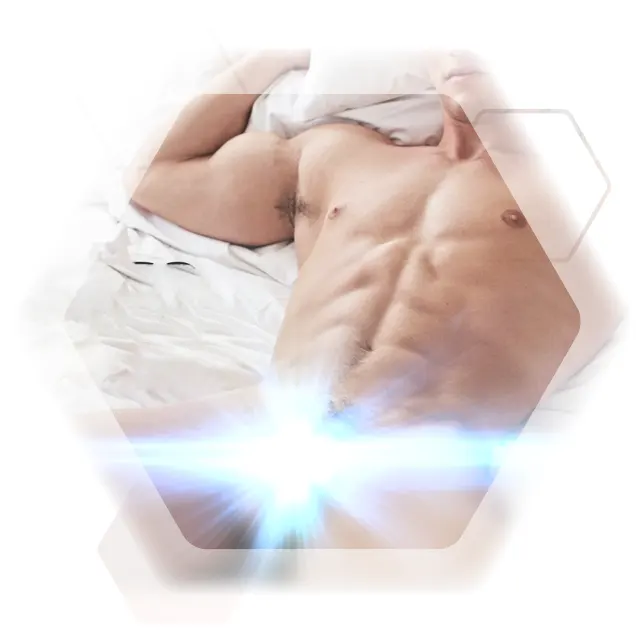 Intimate zones on male body photo